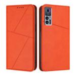 For TCL 30 5G / TCL 30+ Strong Magnetic Frosted Flip Leather Phone Case(Orange)