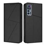 For TCL 30 5G / TCL 30+ Strong Magnetic Frosted Flip Leather Phone Case(Black)