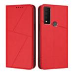 For TCL 30 XE 5G Strong Magnetic Frosted Flip Leather Phone Case(Red)