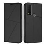For TCL 30 XE 5G Strong Magnetic Frosted Flip Leather Phone Case(Black)