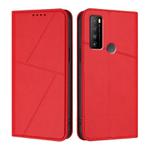 For TCL 30 XL Strong Magnetic Frosted Flip Leather Phone Case(Red)