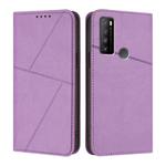 For TCL 30 XL Strong Magnetic Frosted Flip Leather Phone Case(Light Purple)