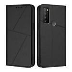For TCL 30 XL Strong Magnetic Frosted Flip Leather Phone Case(Black)