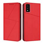 For TCL 30T Strong Magnetic Frosted Flip Leather Phone Case(Red)