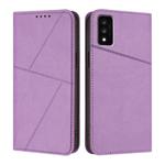 For TCL 30T Strong Magnetic Frosted Flip Leather Phone Case(Light Purple)