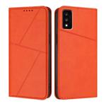 For TCL 30T Strong Magnetic Frosted Flip Leather Phone Case(Orange)