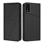 For TCL 30T Strong Magnetic Frosted Flip Leather Phone Case(Black)