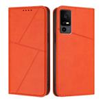 For TCL 40 R 5G Strong Magnetic Frosted Flip Leather Phone Case(Orange)