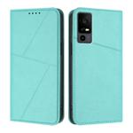 For TCL 40 R 5G Strong Magnetic Frosted Flip Leather Phone Case(Light Blue)