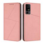 For TCL 40 R 5G Strong Magnetic Frosted Flip Leather Phone Case(Pink)