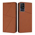 For TCL 40 SE Strong Magnetic Frosted Flip Leather Phone Case(Coffee Color)