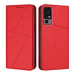 For TCL 40 XE / 40 X / 40 NxtPaper 5G Strong Magnetic Frosted Flip Leather Phone Case(Red)