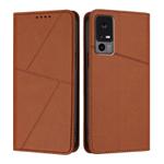 For TCL 40 XE / 40 X / 40 NxtPaper 5G Strong Magnetic Frosted Flip Leather Phone Case(Coffee Color)