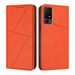 For TCL 40 XL Strong Magnetic Frosted Flip Leather Phone Case(Orange)