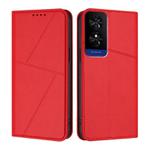 For TCL 50 5G / 50 XE / 50 XE NxtPaper Strong Magnetic Frosted Flip Leather Phone Case(Red)