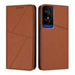 For TCL 50 5G / 50 XE / 50 XE NxtPaper Strong Magnetic Frosted Flip Leather Phone Case(Coffee Color)