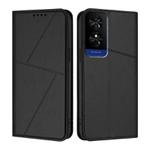 For TCL 50 5G / 50 XE / 50 XE NxtPaper Strong Magnetic Frosted Flip Leather Phone Case(Black)