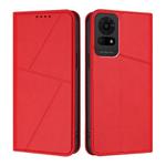 For TCL 50 LE / K23 / K24 Strong Magnetic Frosted Flip Leather Phone Case(Red)