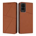 For TCL 50 LE / K23 / K24 Strong Magnetic Frosted Flip Leather Phone Case(Coffee Color)