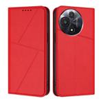 For TCL 60R 5G Strong Magnetic Frosted Flip Leather Phone Case(Red)