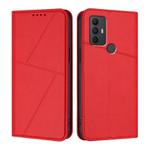 For TCL 305 / 306 / 30E / 30 SE Strong Magnetic Frosted Flip Leather Phone Case(Red)