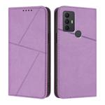 For TCL 305 / 306 / 30E / 30 SE Strong Magnetic Frosted Flip Leather Phone Case(Light Purple)