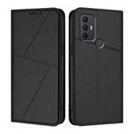 For TCL 305 / 306 / 30E / 30 SE Strong Magnetic Frosted Flip Leather Phone Case(Black)