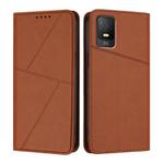 For TCL 403 Strong Magnetic Frosted Flip Leather Phone Case(Coffee Color)