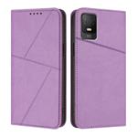 For TCL 403 Strong Magnetic Frosted Flip Leather Phone Case(Light Purple)