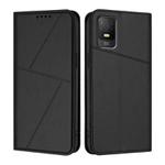 For TCL 403 Strong Magnetic Frosted Flip Leather Phone Case(Black)
