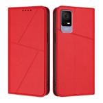 For TCL 405 / 406 / 408 Strong Magnetic Frosted Flip Leather Phone Case(Red)