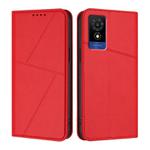 For TCL 501 Strong Magnetic Frosted Flip Leather Phone Case(Red)