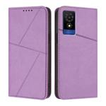 For TCL 501 Strong Magnetic Frosted Flip Leather Phone Case(Light Purple)