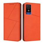 For TCL 501 Strong Magnetic Frosted Flip Leather Phone Case(Orange)