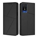 For TCL 501 Strong Magnetic Frosted Flip Leather Phone Case(Black)