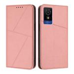 For TCL 501 Strong Magnetic Frosted Flip Leather Phone Case(Pink)