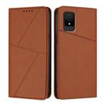 For TCL 502 / TCL K11 Strong Magnetic Frosted Flip Leather Phone Case(Coffee Color)