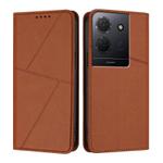 For TCL 503 Strong Magnetic Frosted Flip Leather Phone Case(Coffee Color)