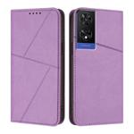 For TCL 505 Strong Magnetic Frosted Flip Leather Phone Case(Light Purple)
