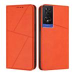 For TCL 505 Strong Magnetic Frosted Flip Leather Phone Case(Orange)