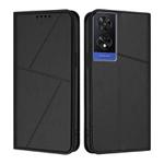 For TCL 505 Strong Magnetic Frosted Flip Leather Phone Case(Black)