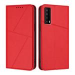For TCL Stylus 5G Strong Magnetic Frosted Flip Leather Phone Case(Red)