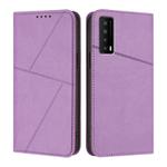 For TCL Stylus 5G Strong Magnetic Frosted Flip Leather Phone Case(Light Purple)