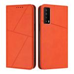 For TCL Stylus 5G Strong Magnetic Frosted Flip Leather Phone Case(Orange)