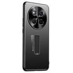 For Honor X60 Pro Frosted Metal Hybrid TPU Holder Phone Case(Black)