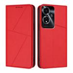 For OPPO A59 5G Strong Magnetic Frosted Flip Leather Phone Case(Red)
