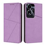 For OPPO A59 5G Strong Magnetic Frosted Flip Leather Phone Case(Light Purple)