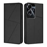 For OPPO A59 5G Strong Magnetic Frosted Flip Leather Phone Case(Black)