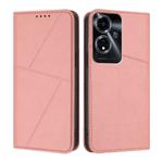 For OPPO A59 5G Strong Magnetic Frosted Flip Leather Phone Case(Pink)