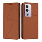 For OPPO A3 Japanese Strong Magnetic Frosted Flip Leather Phone Case(Coffee Color)